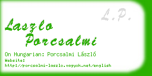 laszlo porcsalmi business card