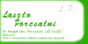 laszlo porcsalmi business card